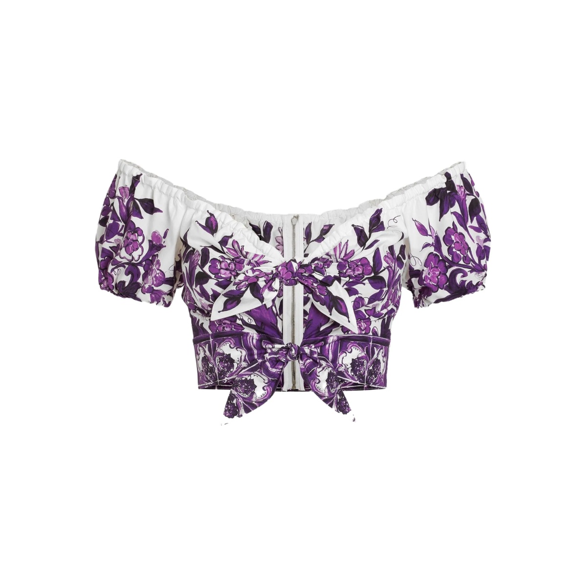 Majolica-print blouse