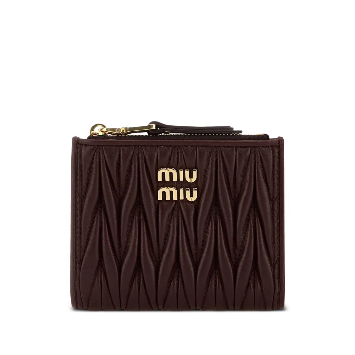 matelassé zip-around wallet