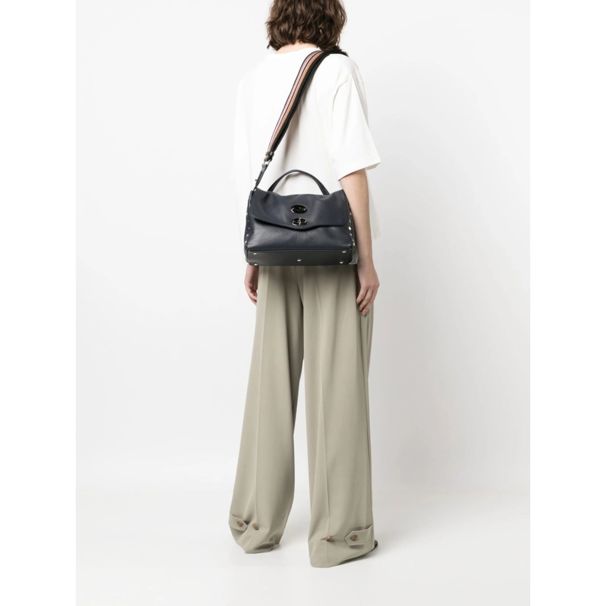 medium Postina pebbled-leather tote bag - Img 2