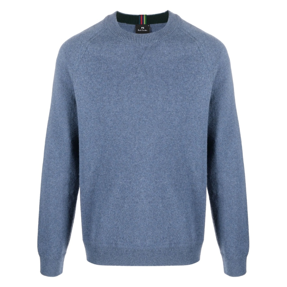mélange-effect merino wool crew-neck jumper