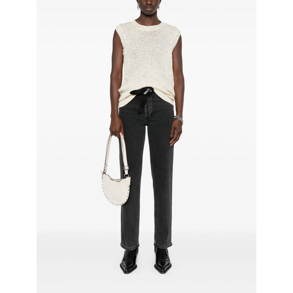 Melyssa sequin-embellished knitted top - Img 2