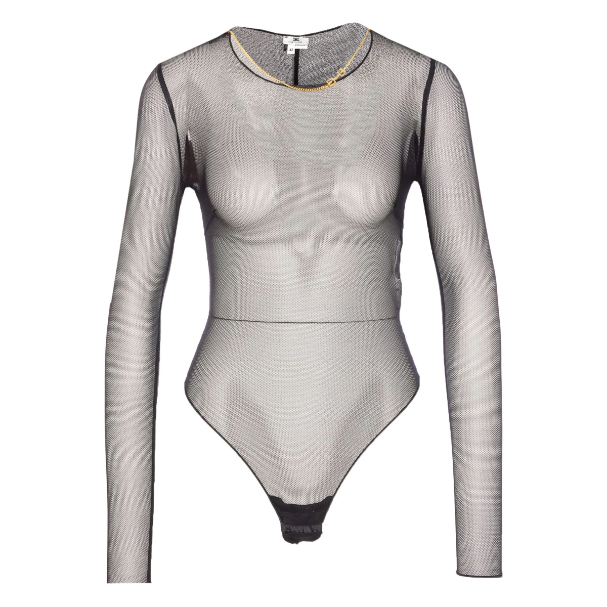 mesh long-sleeve bodysuit