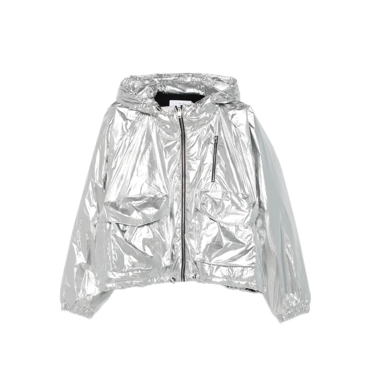 metallic hooded jacket