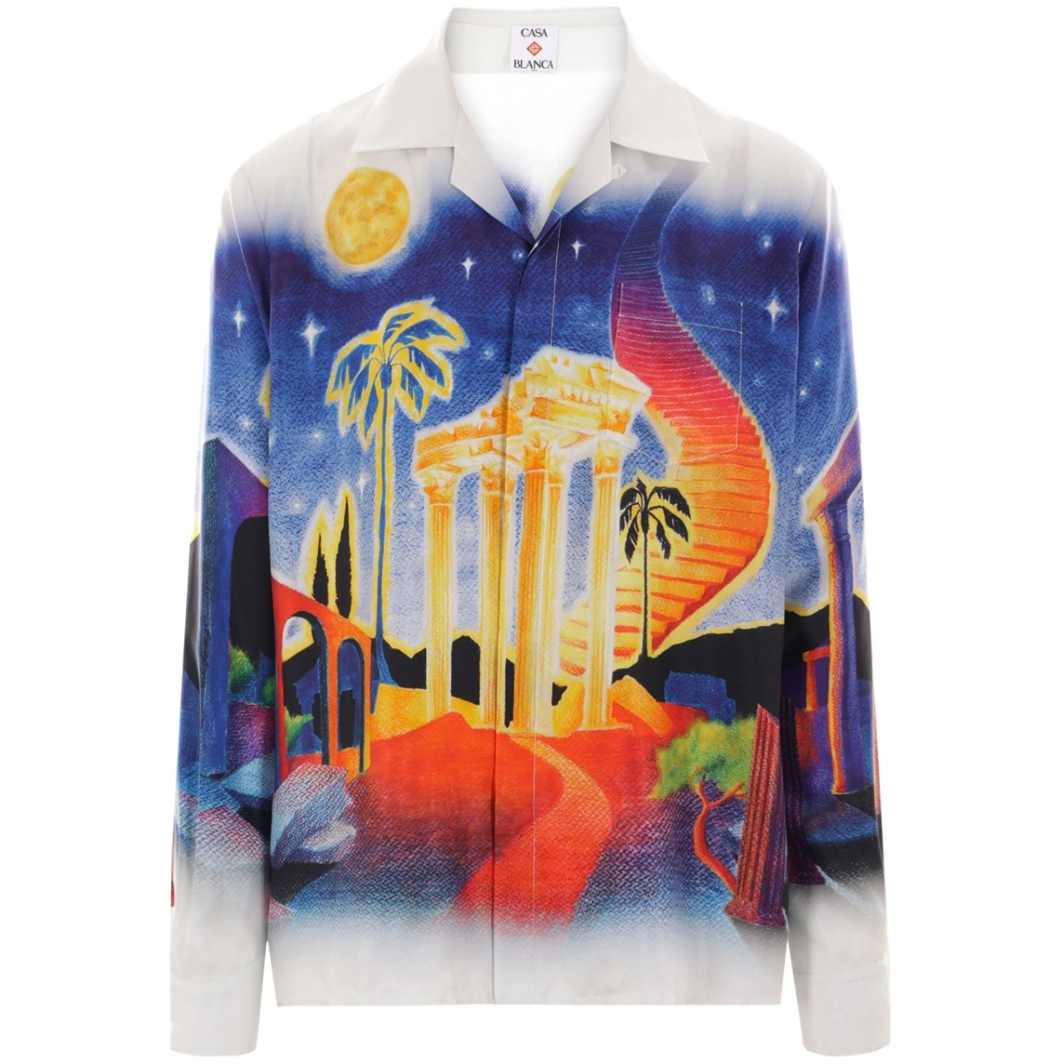 Midnight Acropolis silk shirt
