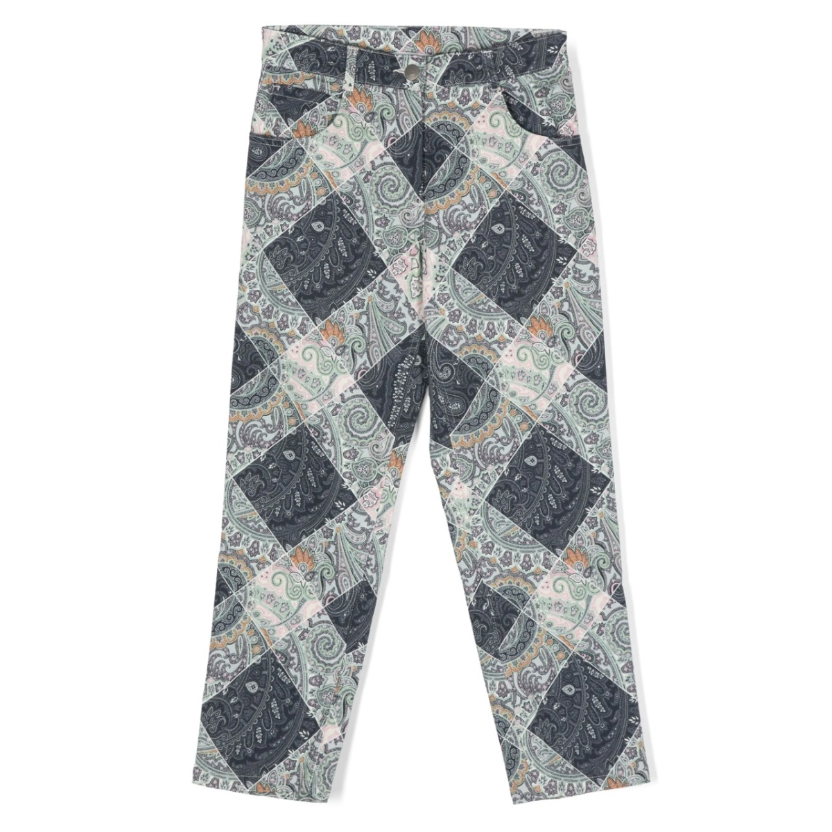 mix-print trousers