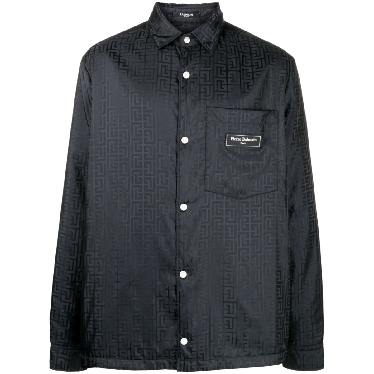 monogram-pattern logo-patch shirt