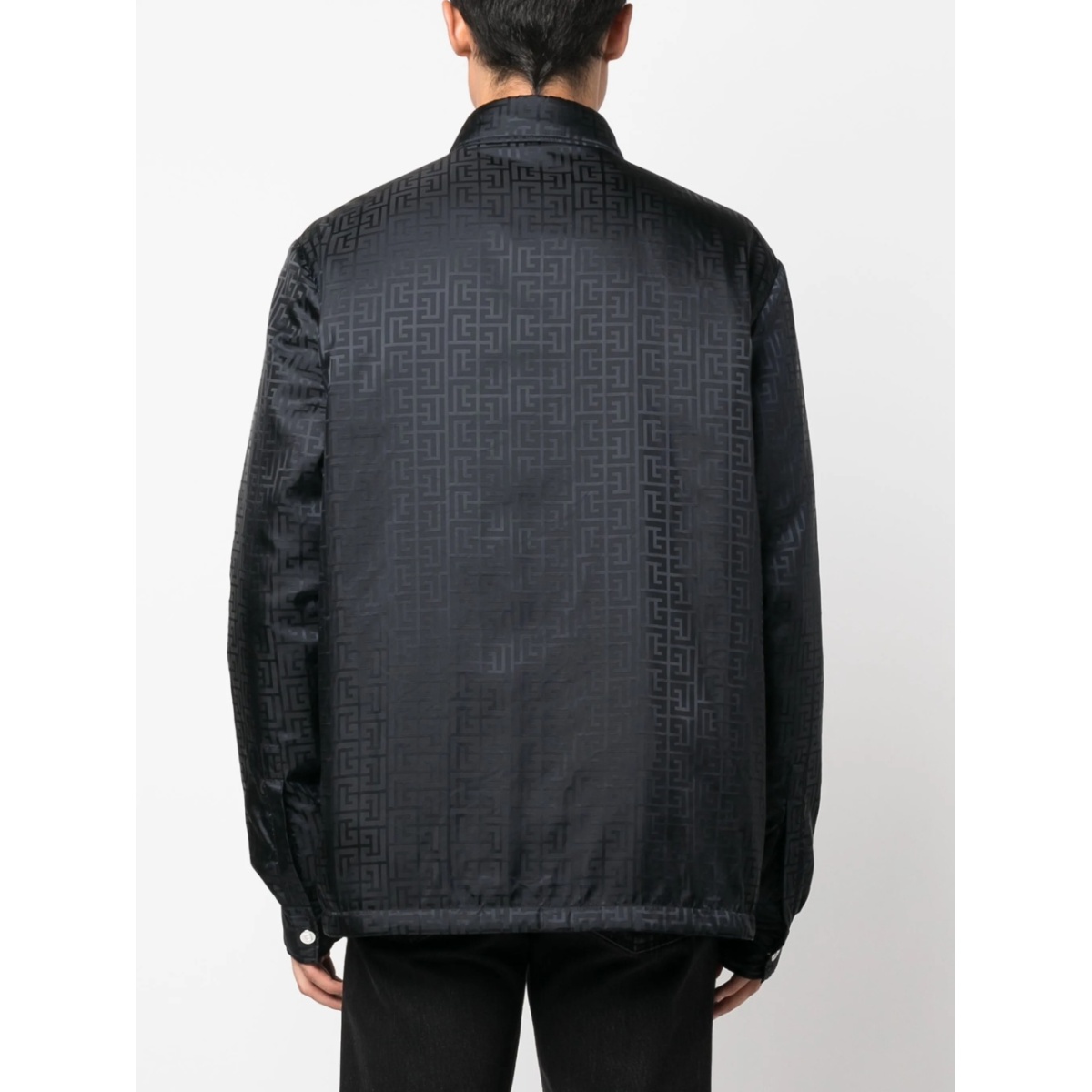 monogram-pattern logo-patch shirt - Img 4