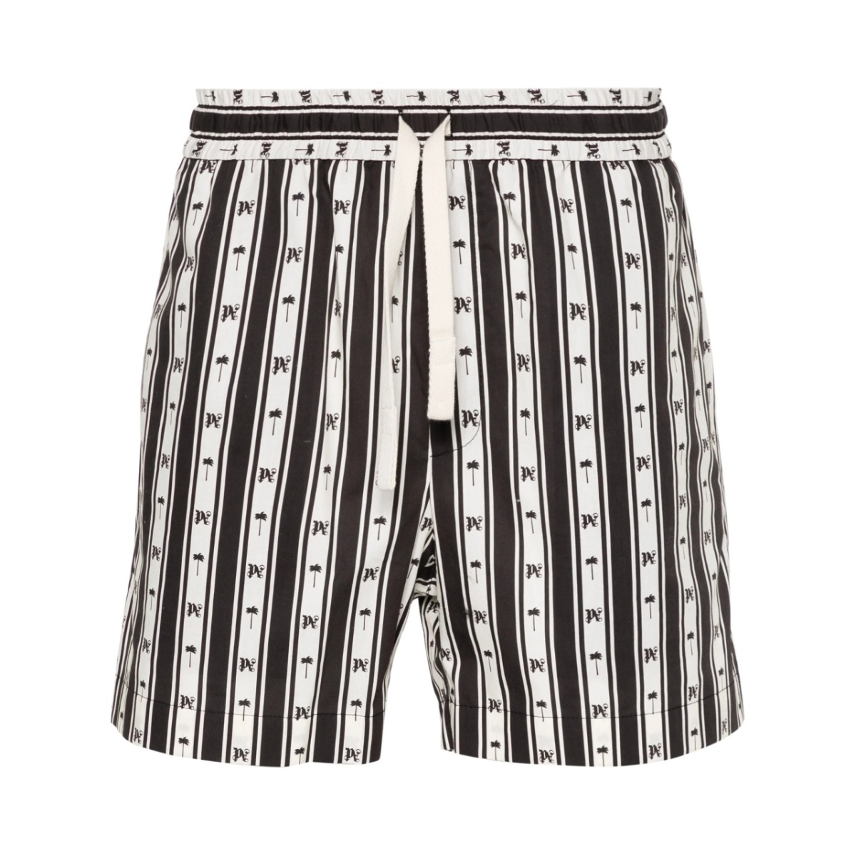 monogram-print striped shorts