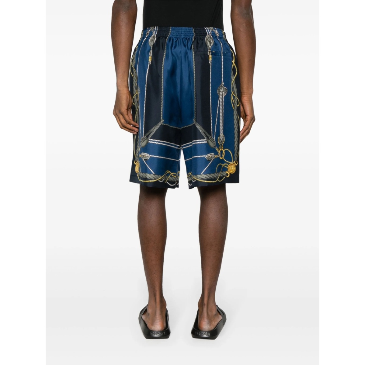 Nautical-print silk shorts - Img 4