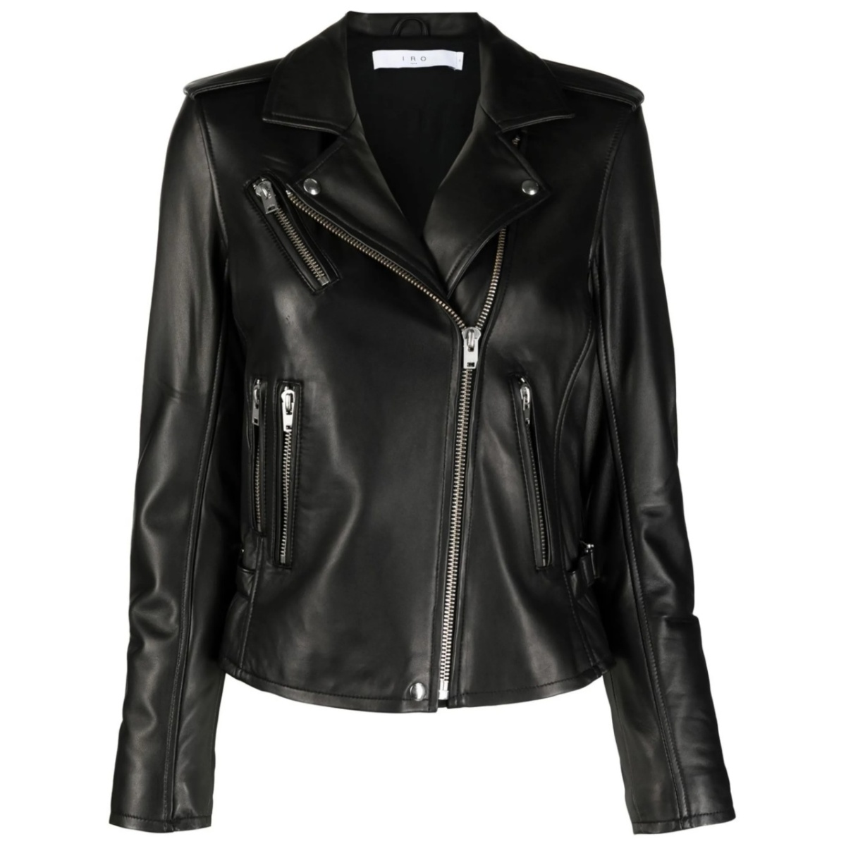 notched-lapels biker jacket