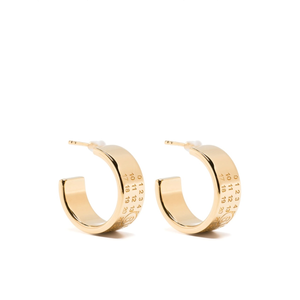 numeric-engraved hoop earrings