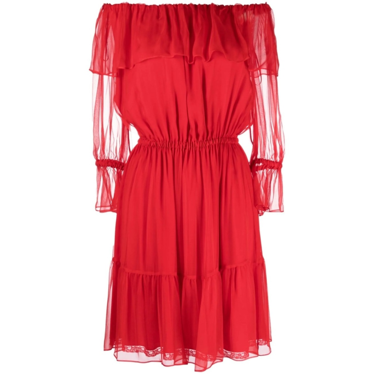 off-shoulder ruffle dress
