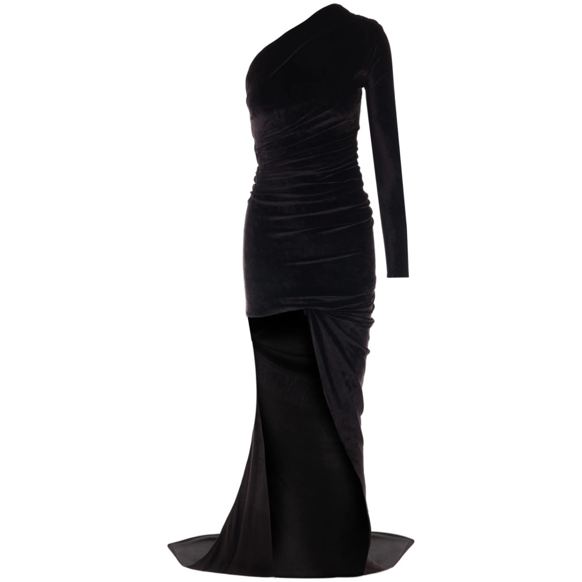 one-shoulder asymmetric maxi dress