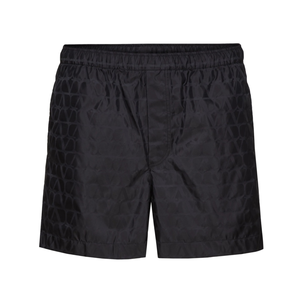 Optical V elasticated-waist swim shorts