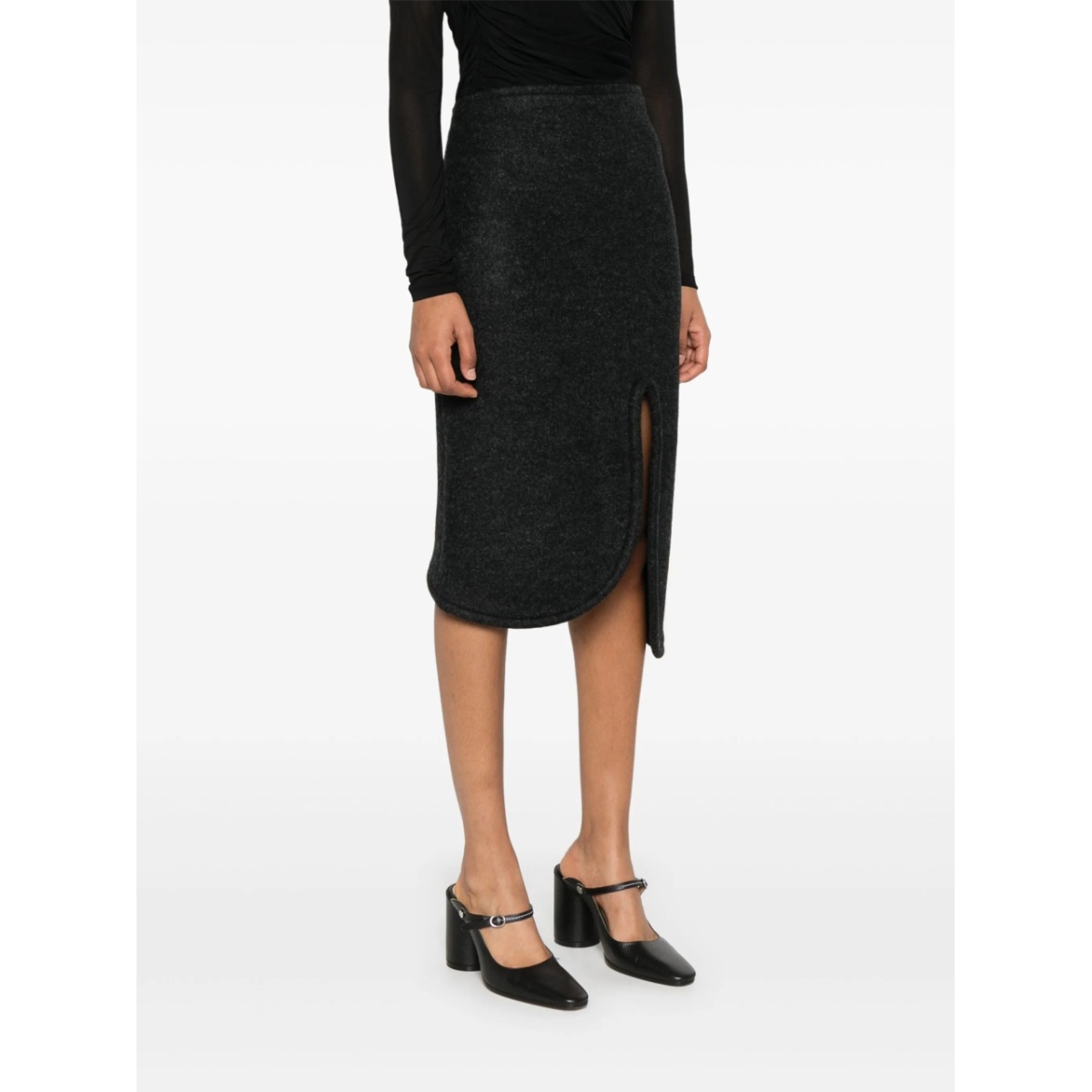 padded-trim midi skirt - Img 3