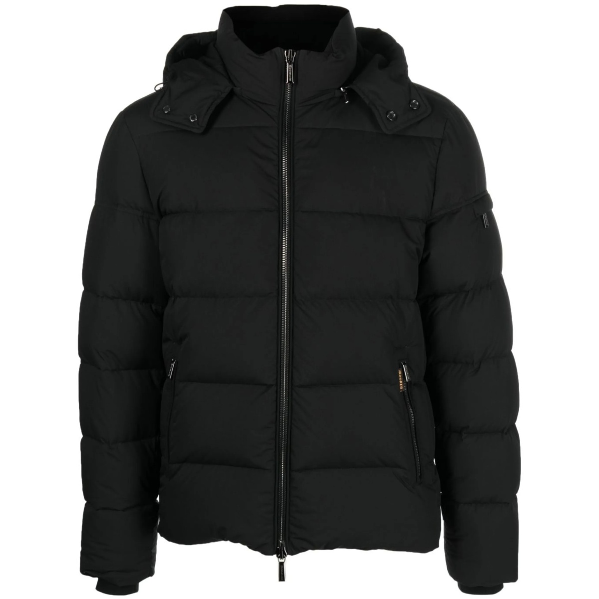 padded zip-up hooded down jacket