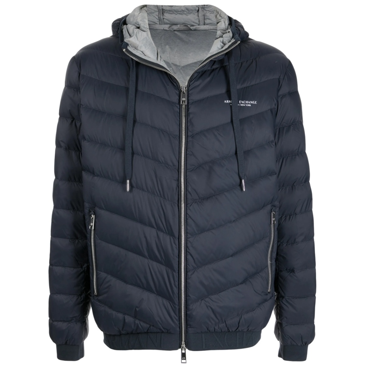 padded zip-up hooded jacket