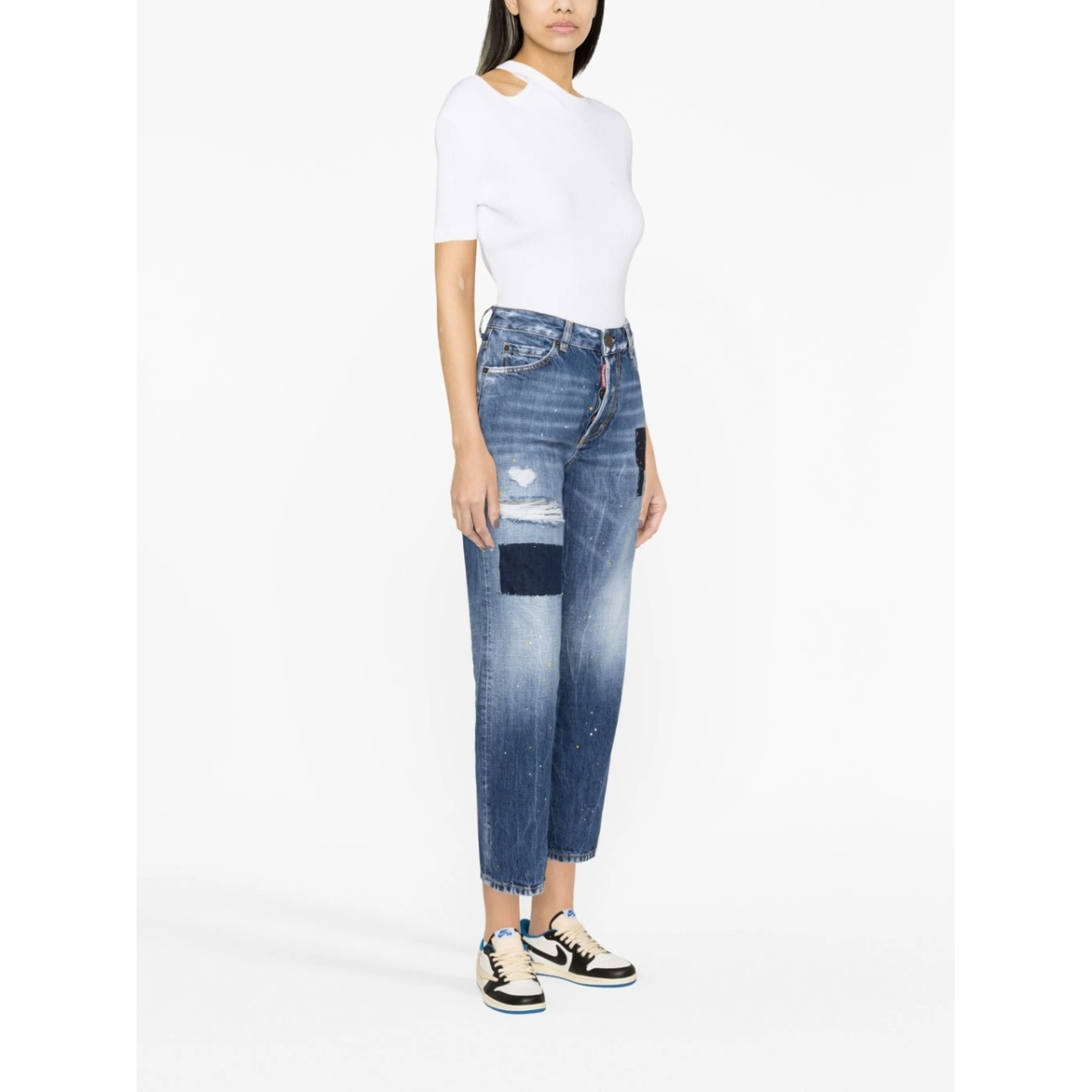paint-splatter straight-leg jeans - Img 4