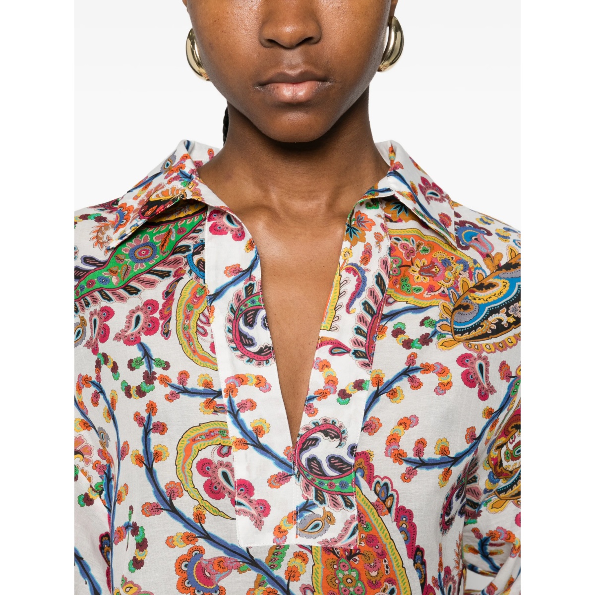 paisley V-neck blouses - Img 5
