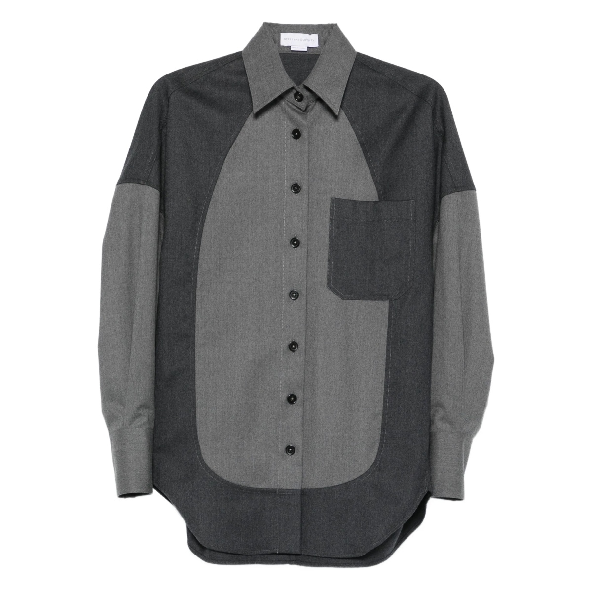 panelled button-up shirt