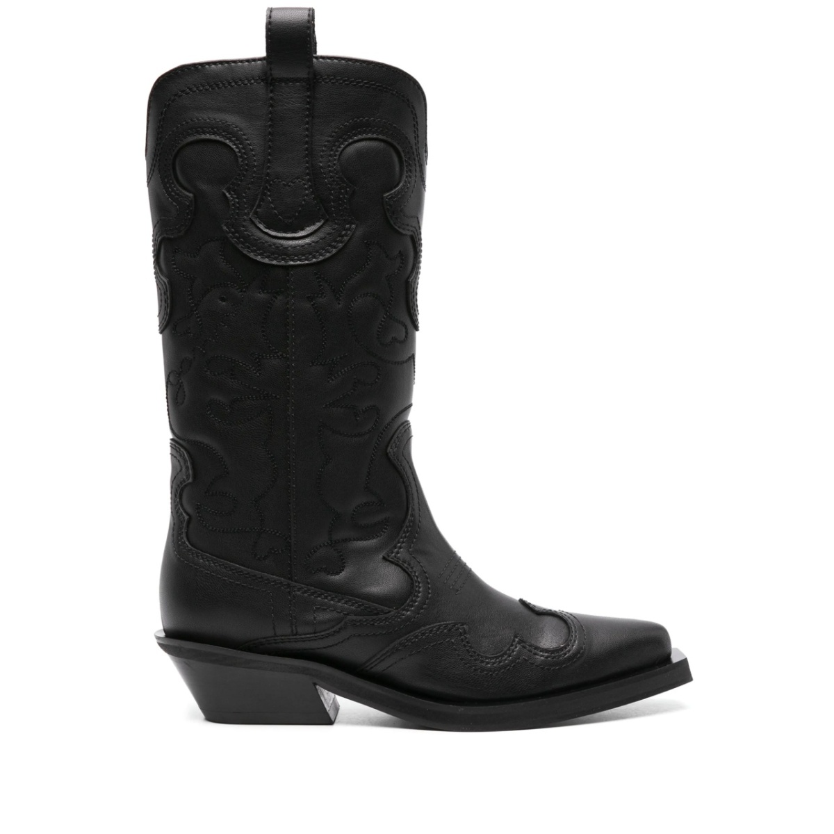 panelled calf-length boots