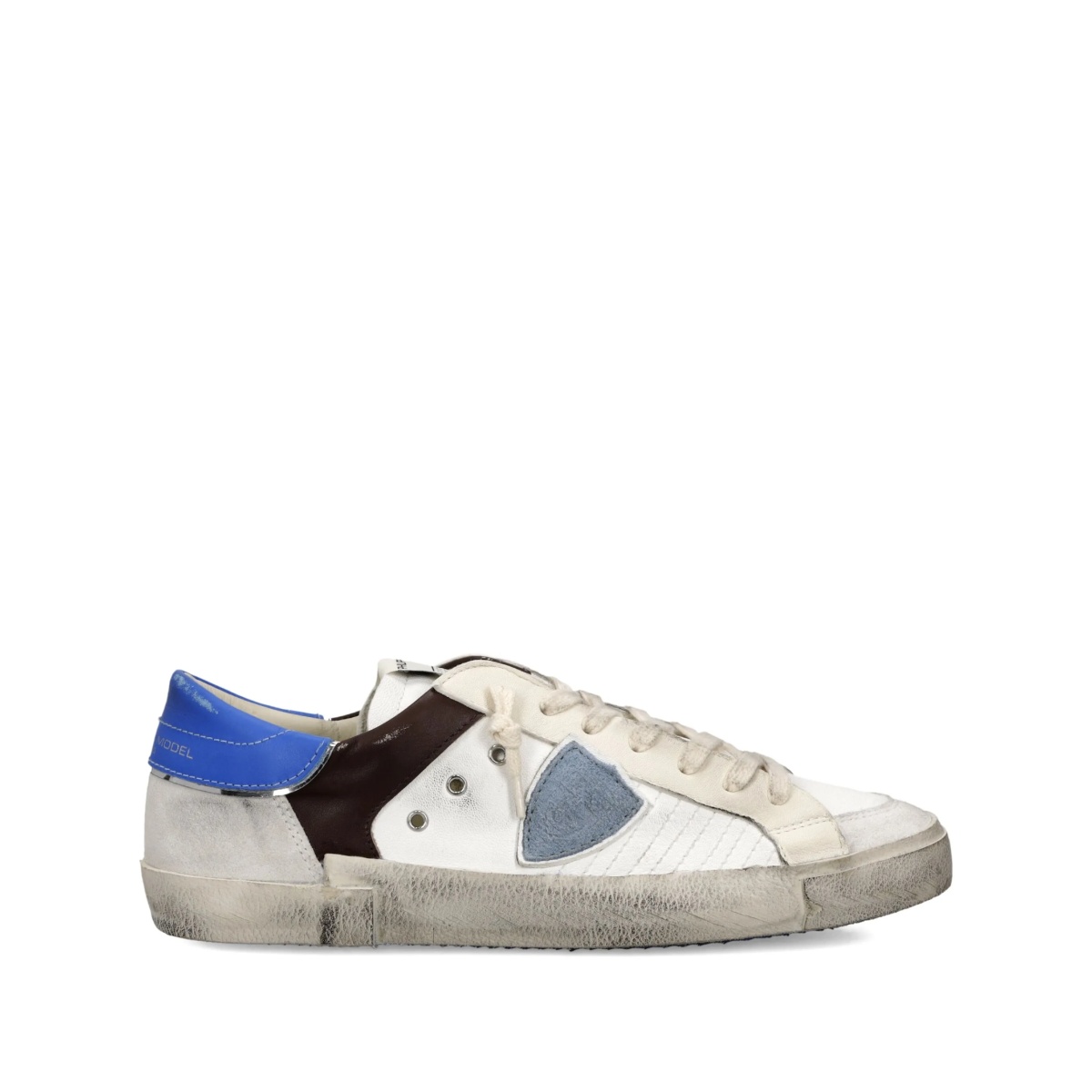 patchwork leather low-top sneakers