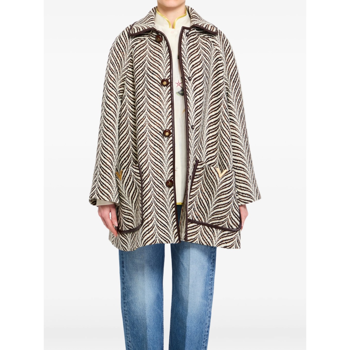 patterned button coat - Img 2