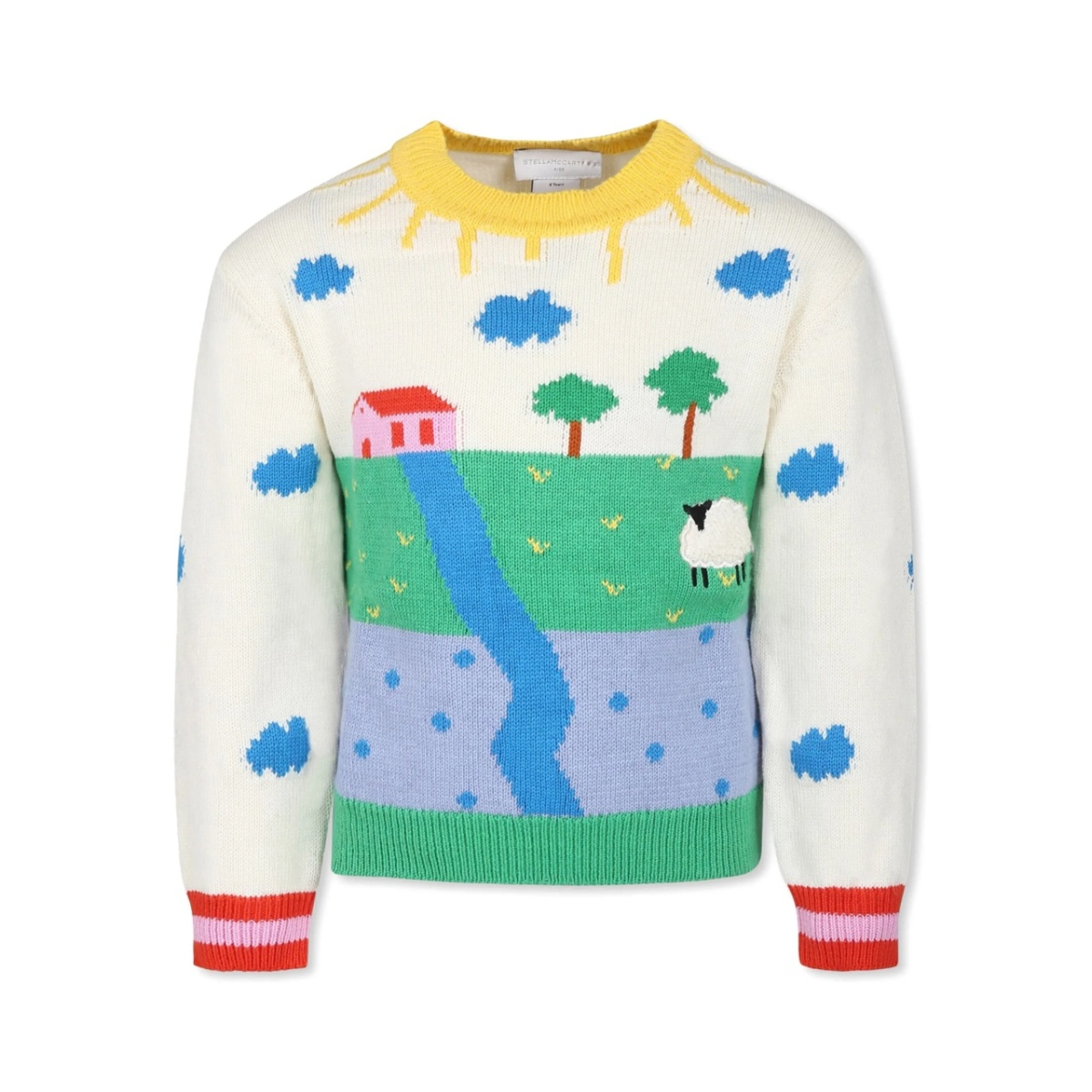 patterned-intarsia knit jumper