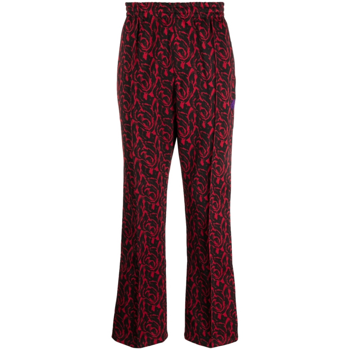 pintuck bold-checked trousers