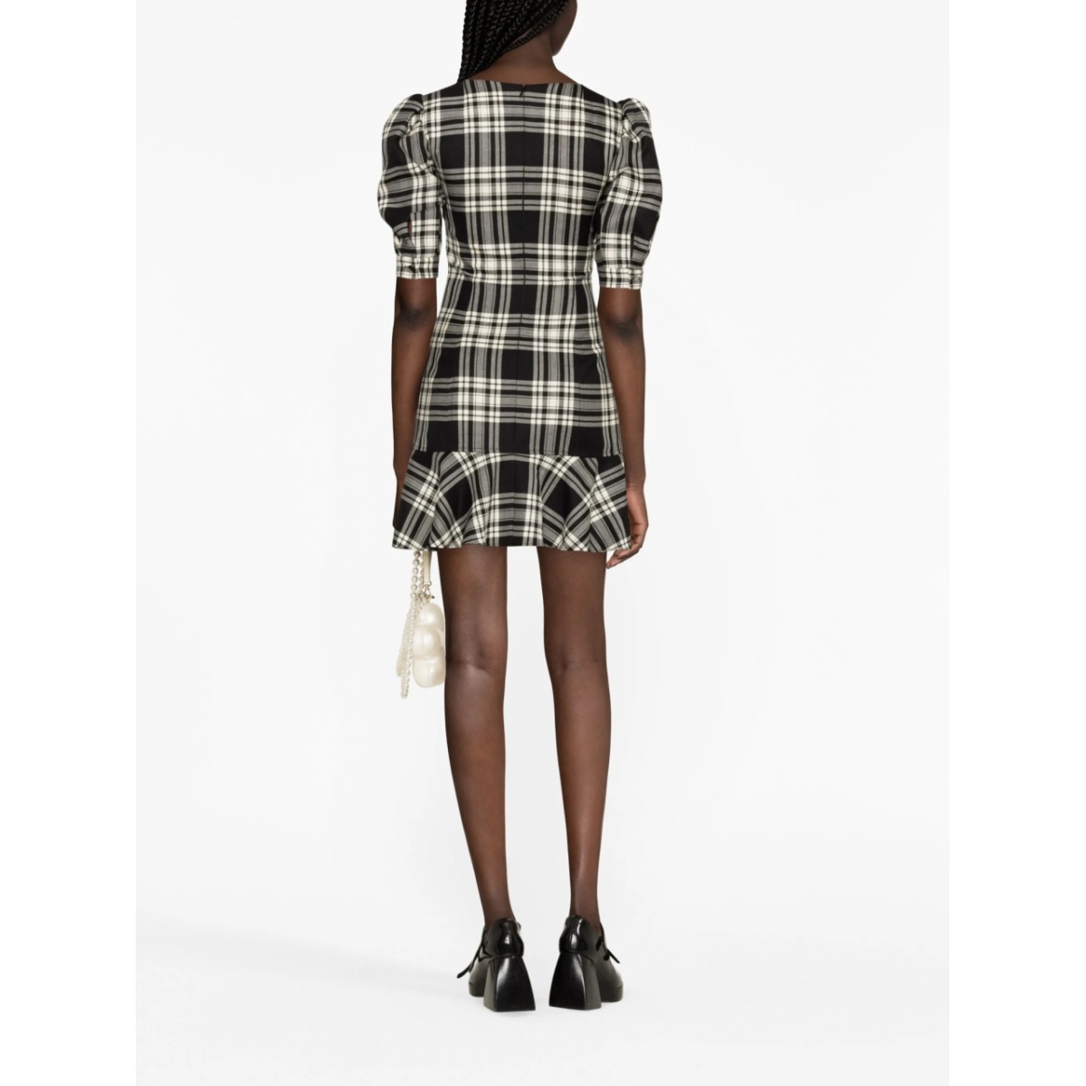 plaid-check lace-up dress - Img 4