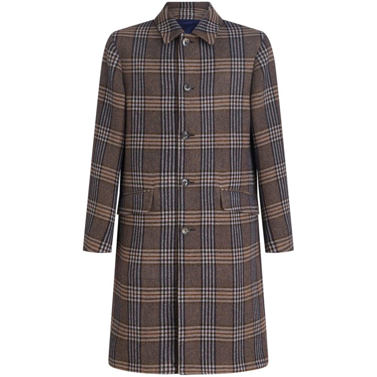 plaid-check pattern coat
