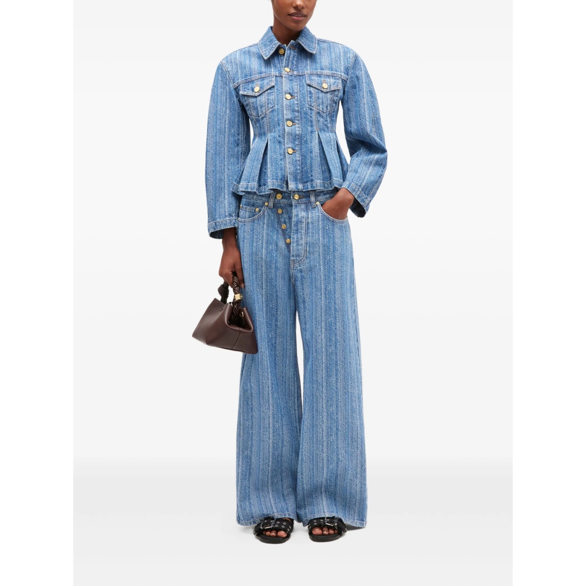 pleated denim jacket - Img 2