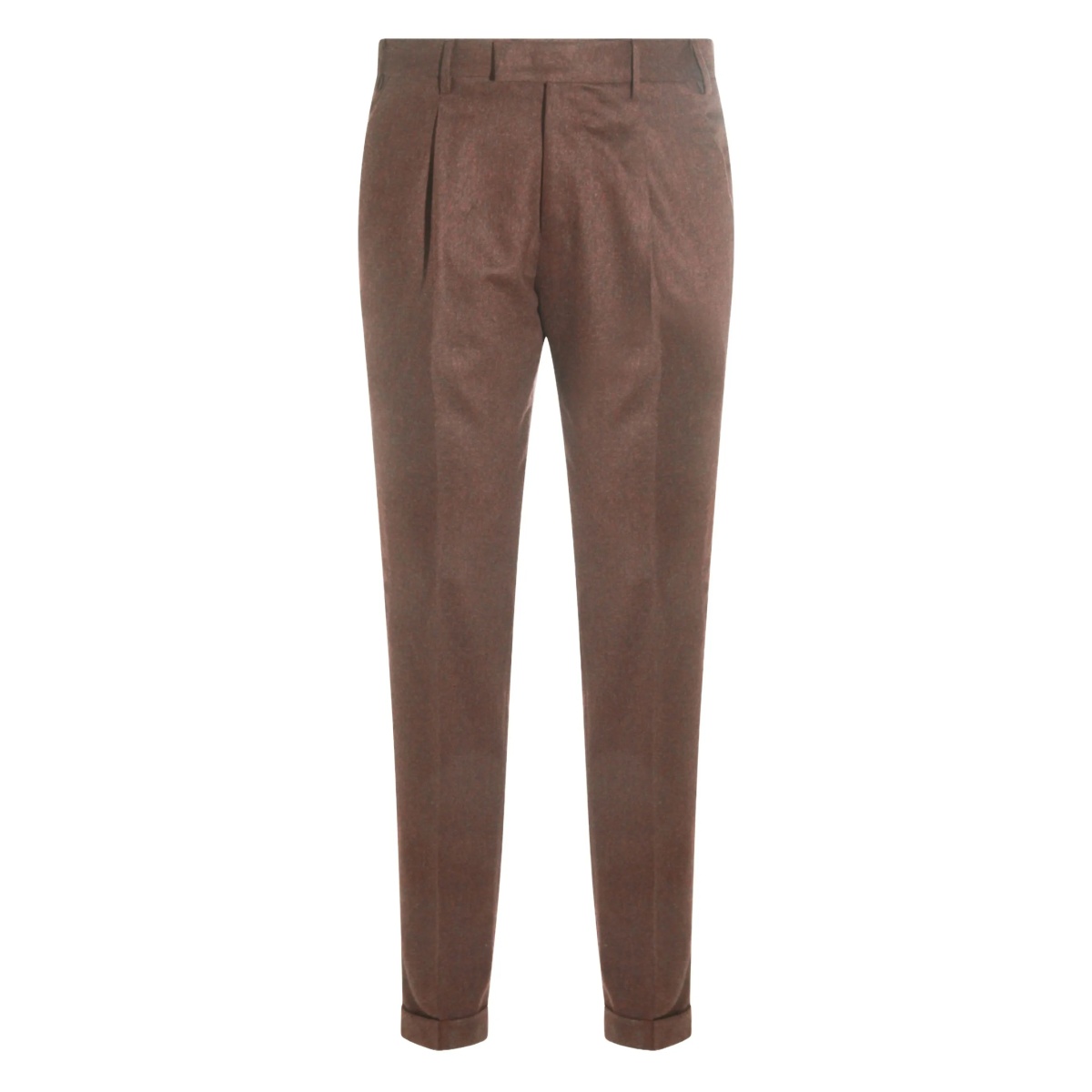 pleated-front cuffed trousers