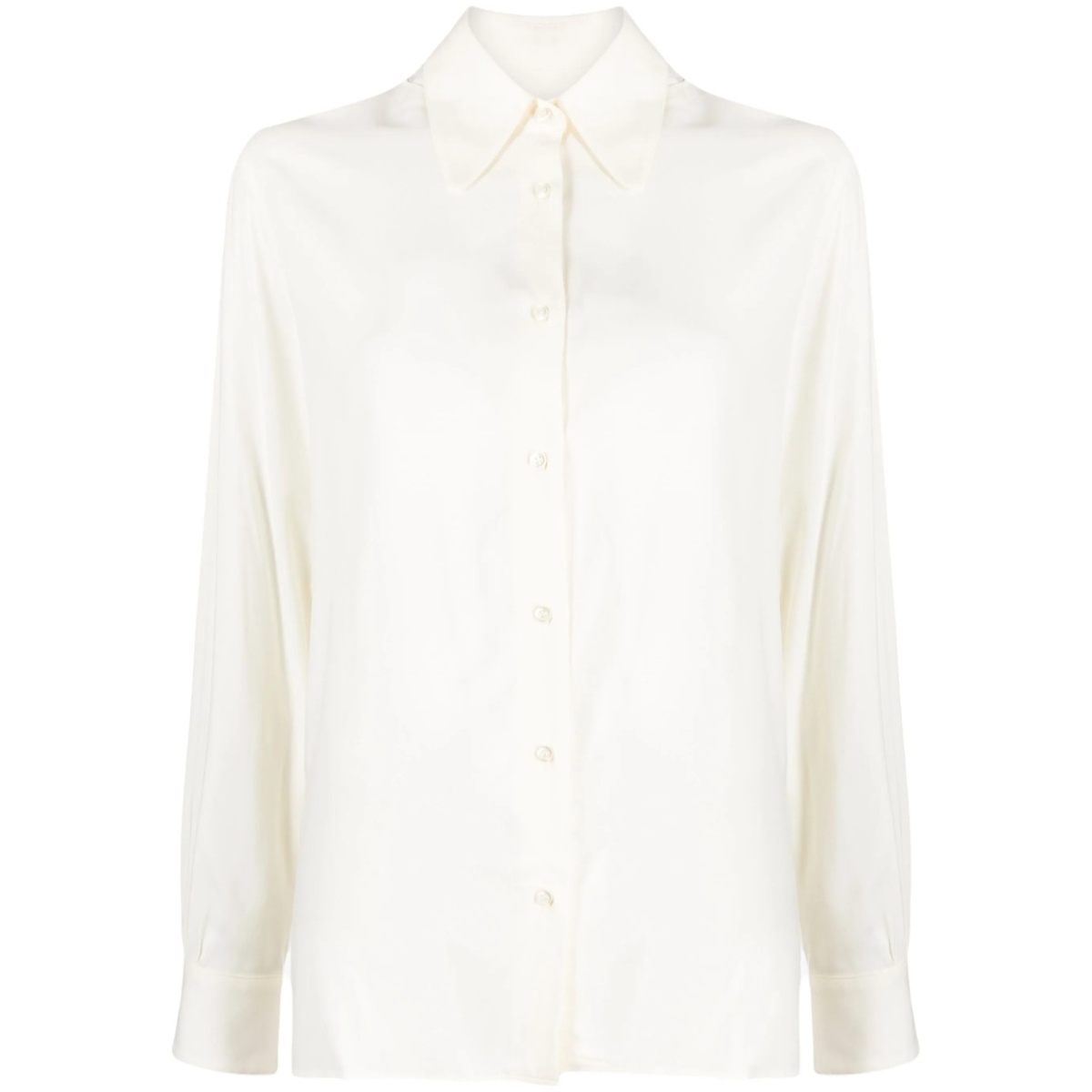 pointed-collar button-up shirt