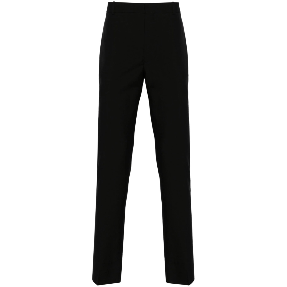 pressed-crease tailored trousers