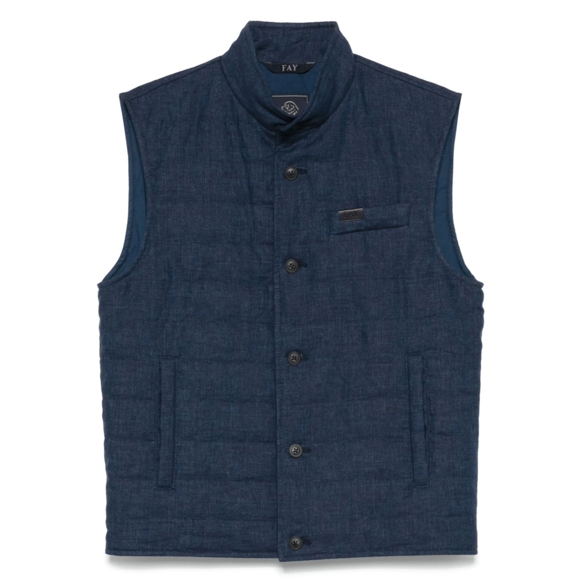quilted linen gilet