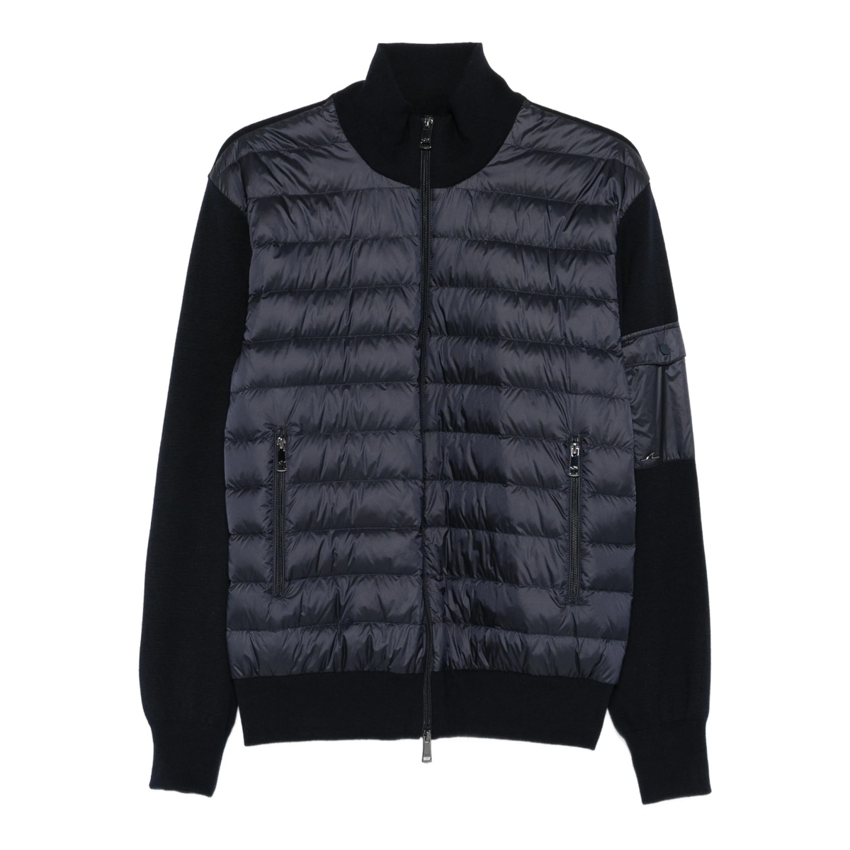 quilted wool-sleeve jacket