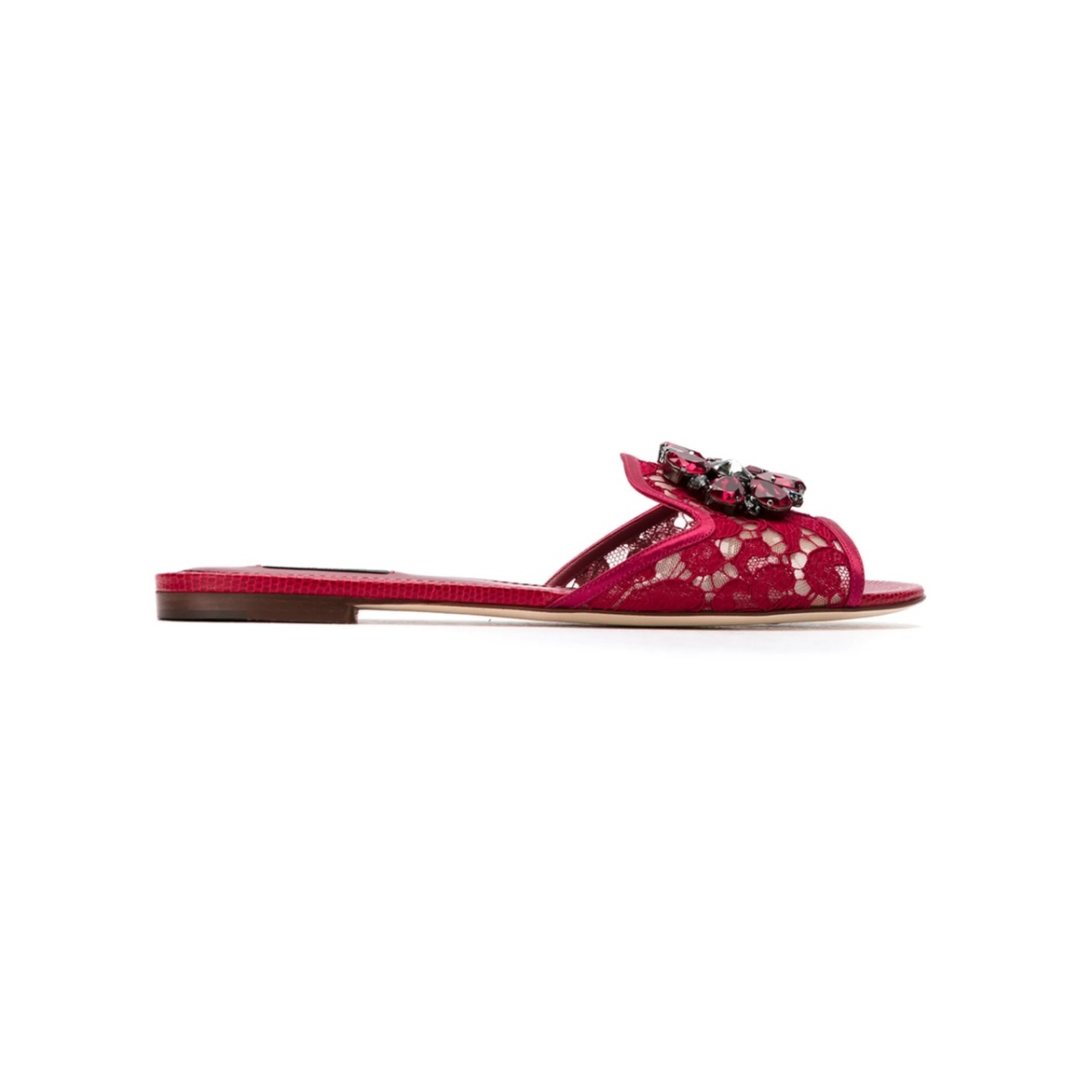 Rainbow Lace brooch-detail sandals