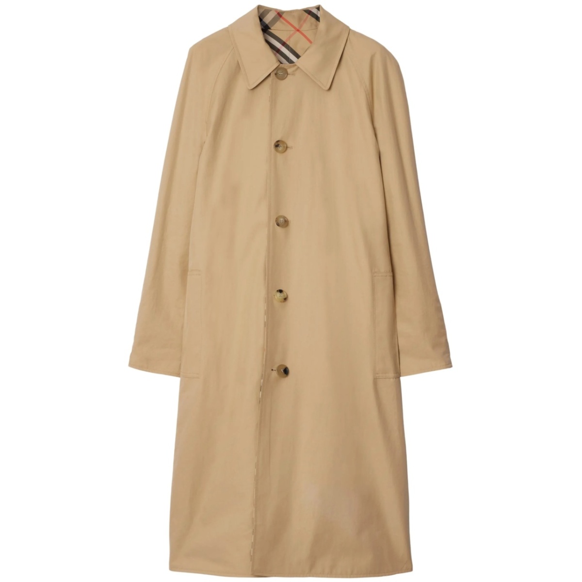 reversible long gabardine car coat
