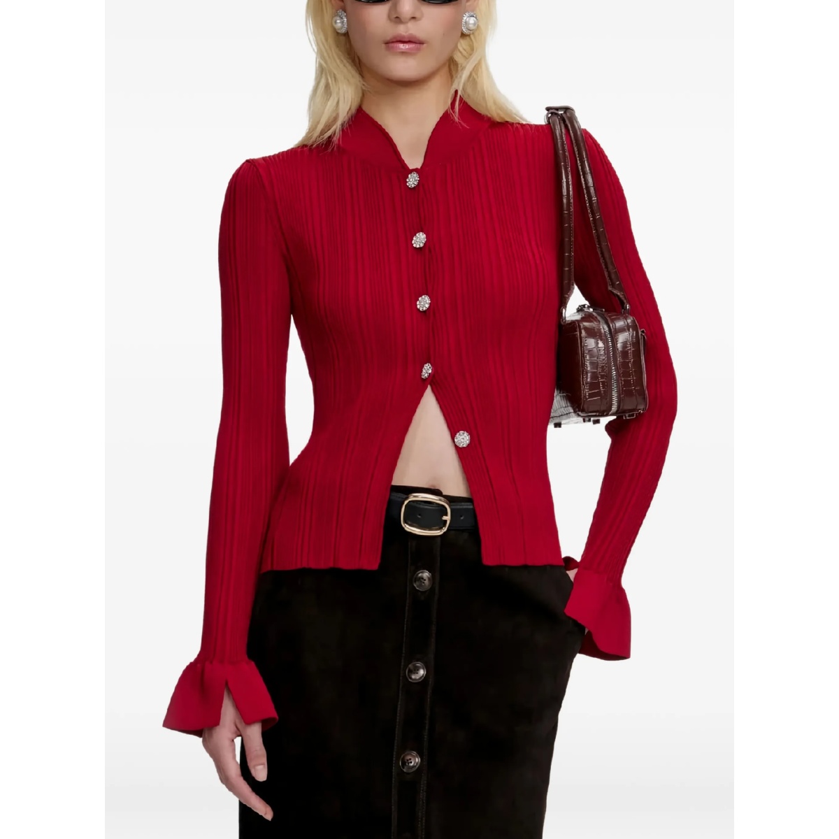 ribbed button cardigan - Img 3