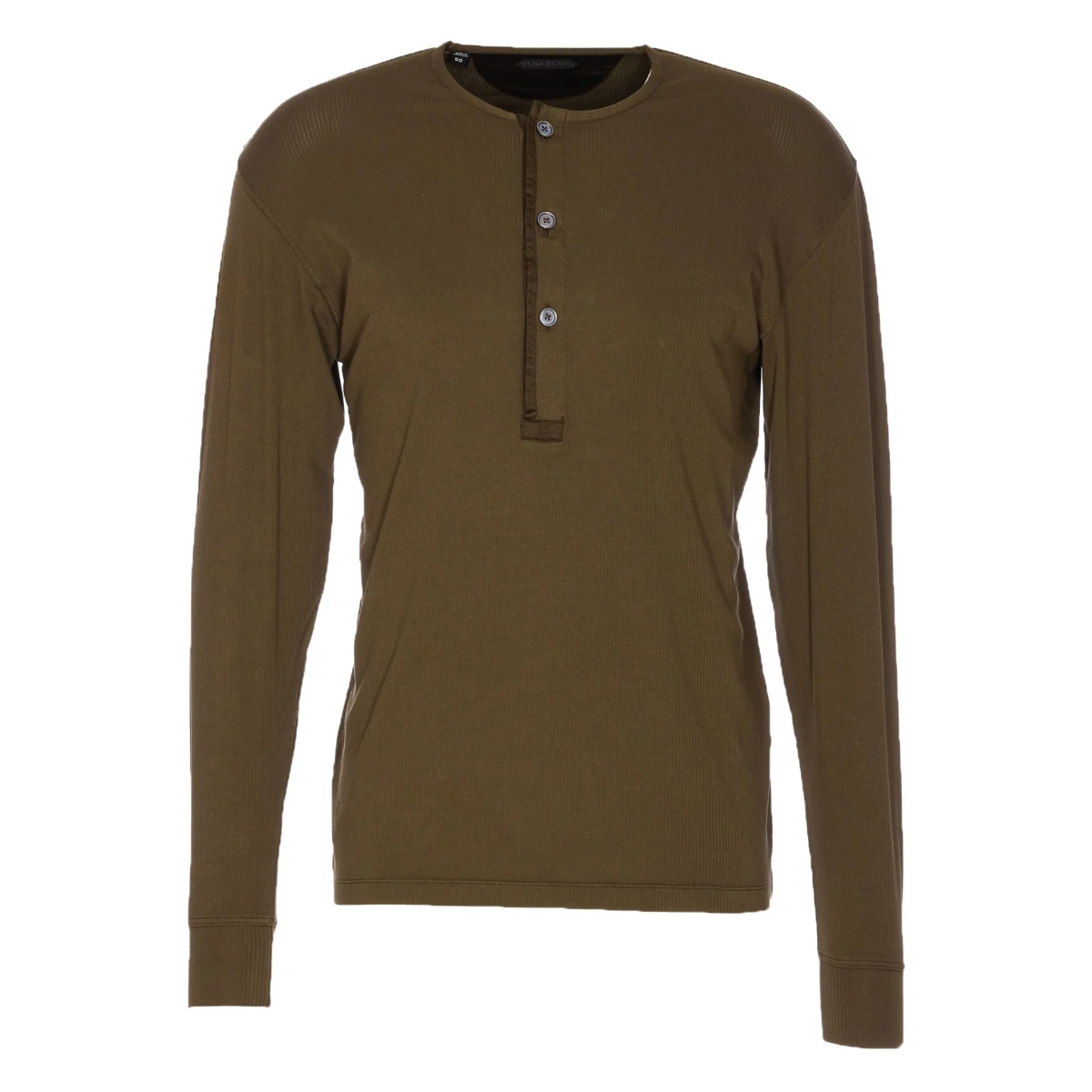 ribbed Henley polo shirt