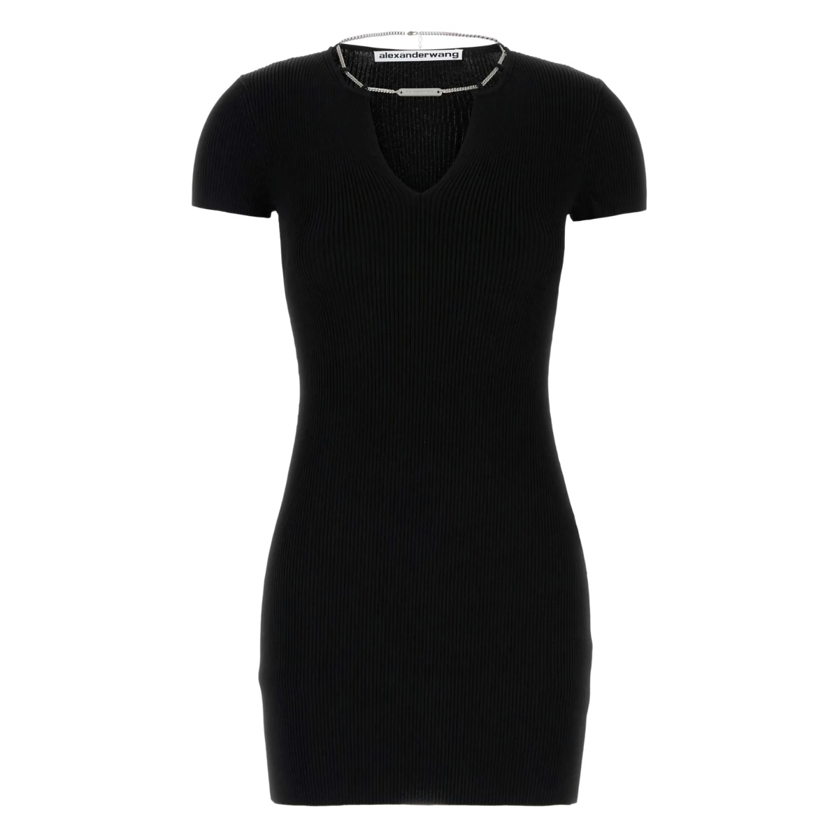 ribbed short-sleeve dress