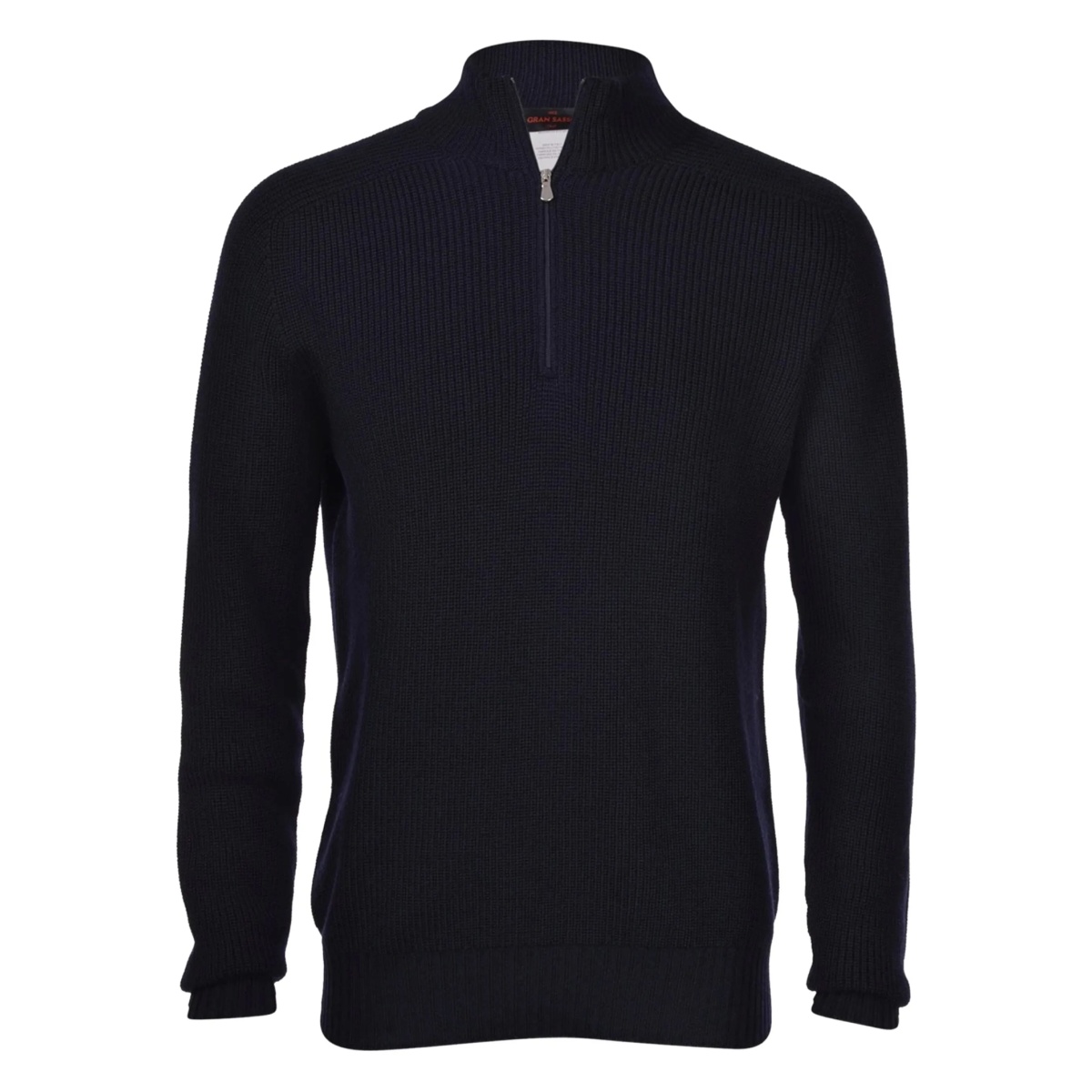 ribbed zip-neck sweater