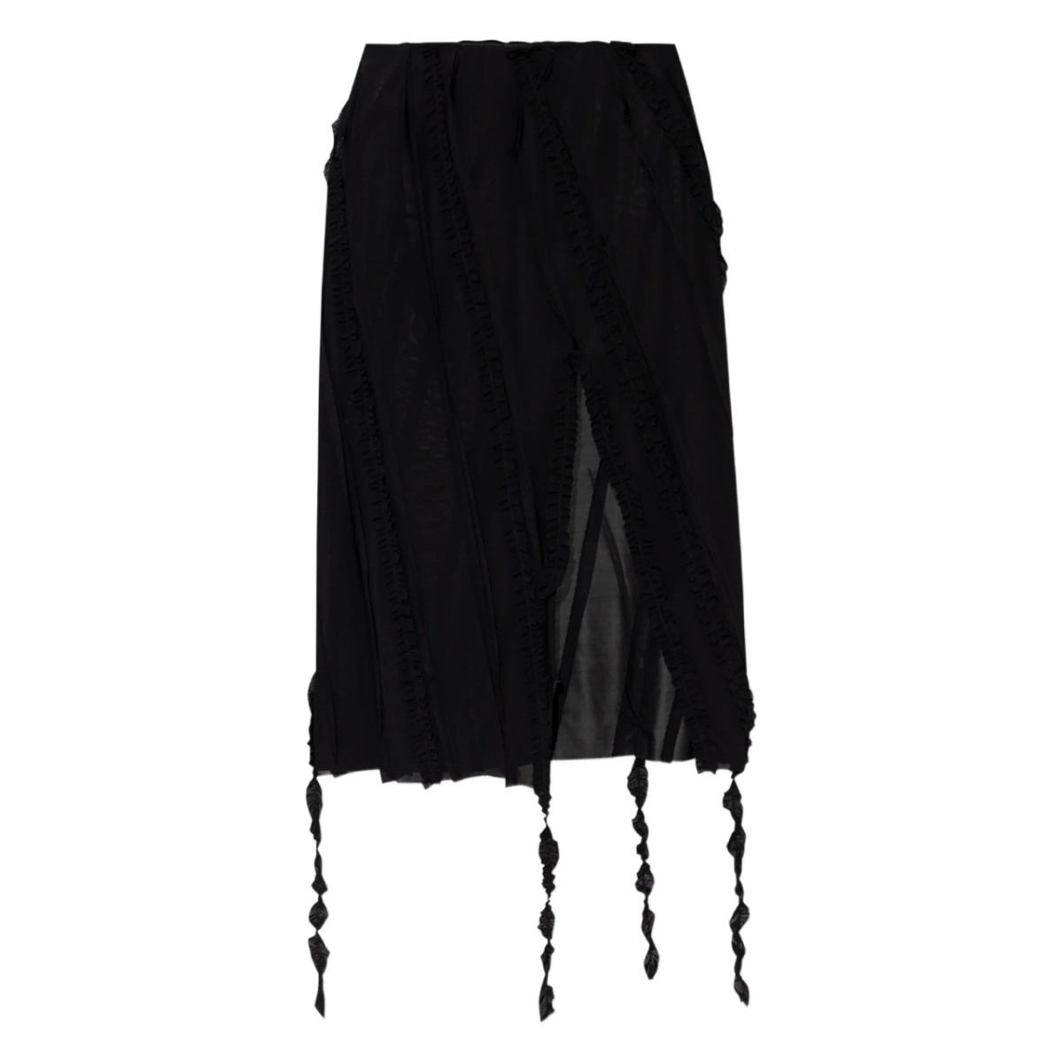 ruched midi skirt