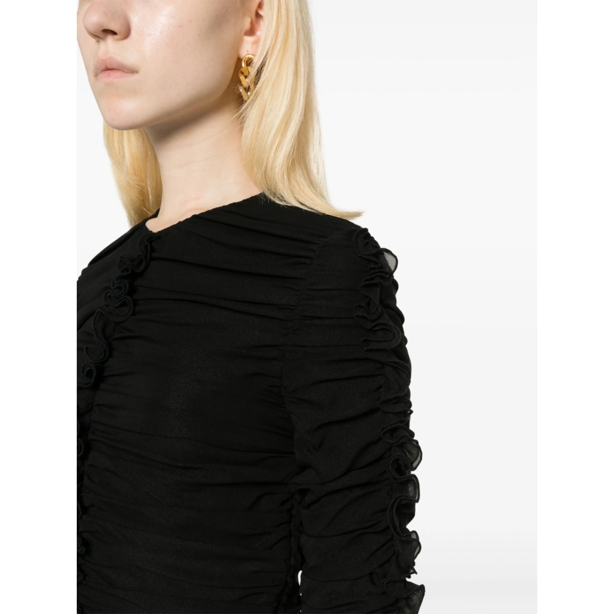 ruched silk-blend top - Img 5