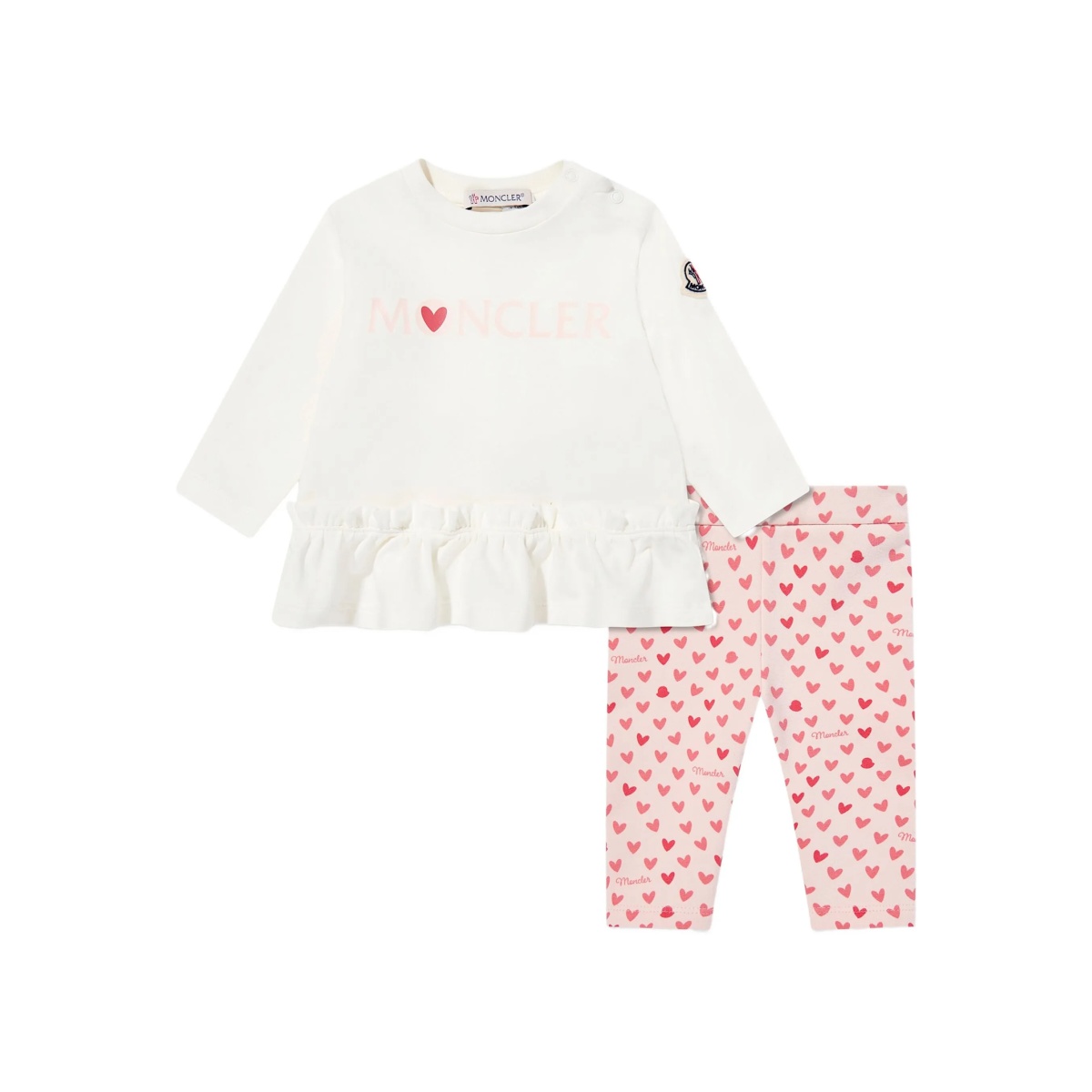 ruffled heart-print trouser set
