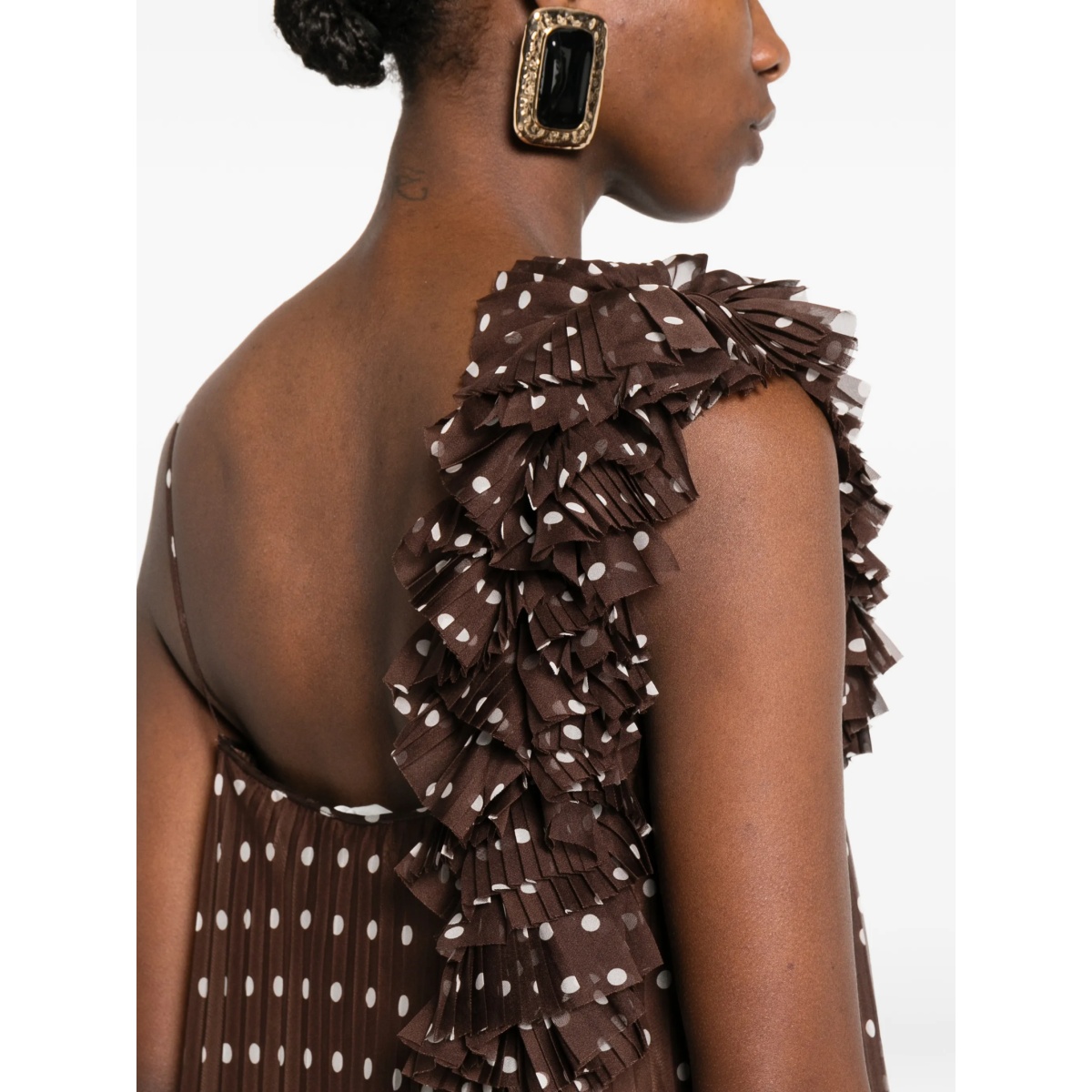 ruffled polka-dot midi dress - Img 5