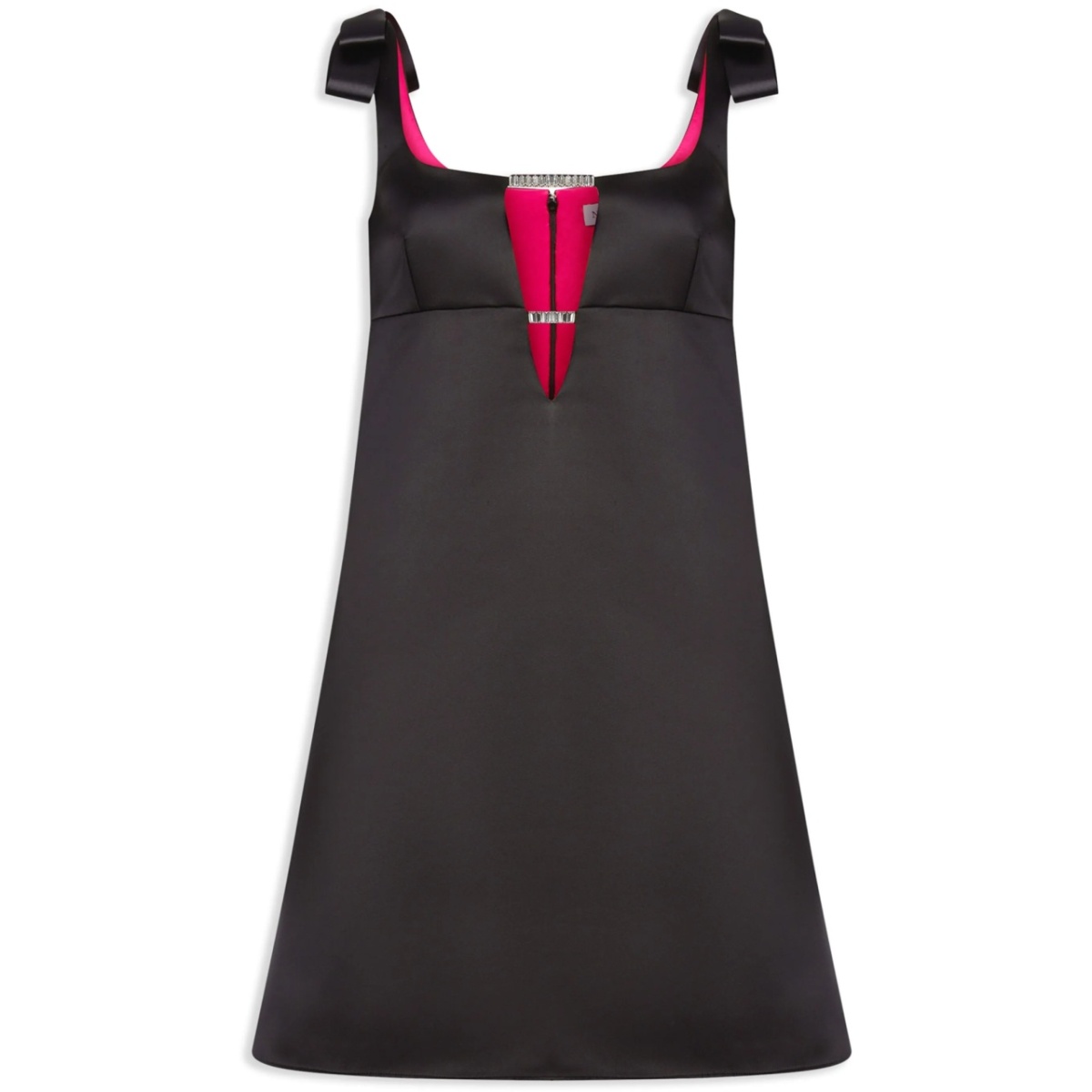satin-finish A-line minidress