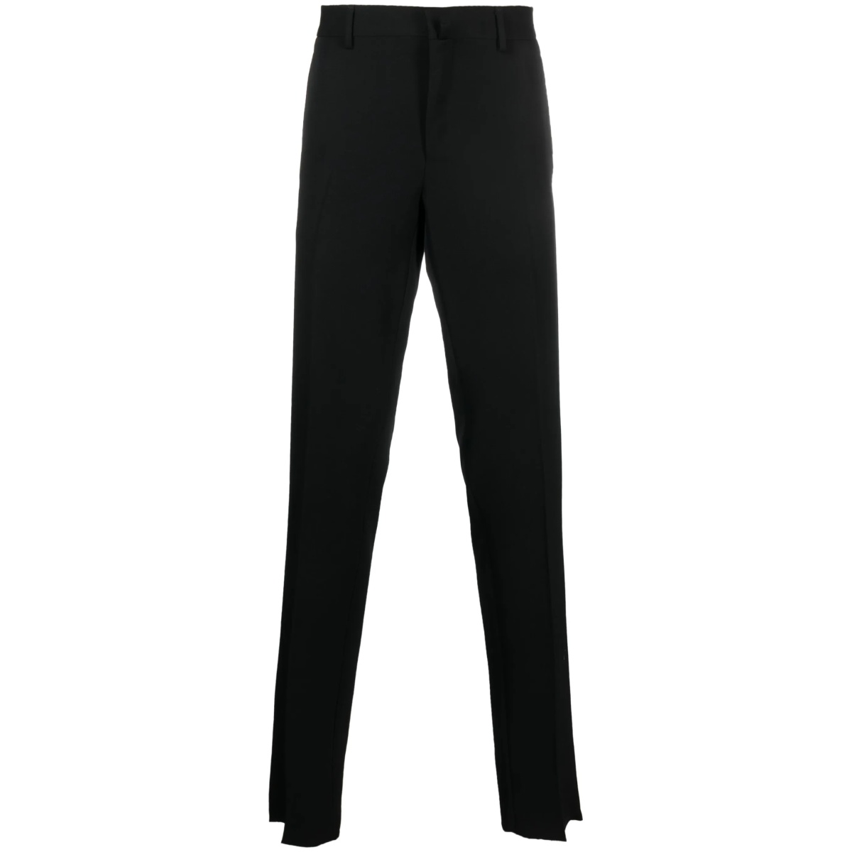 satin-trim tailored wool trousers