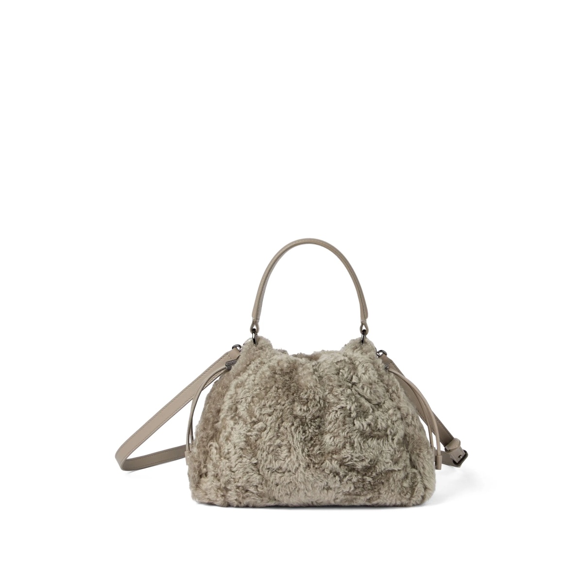 shearling tote bag